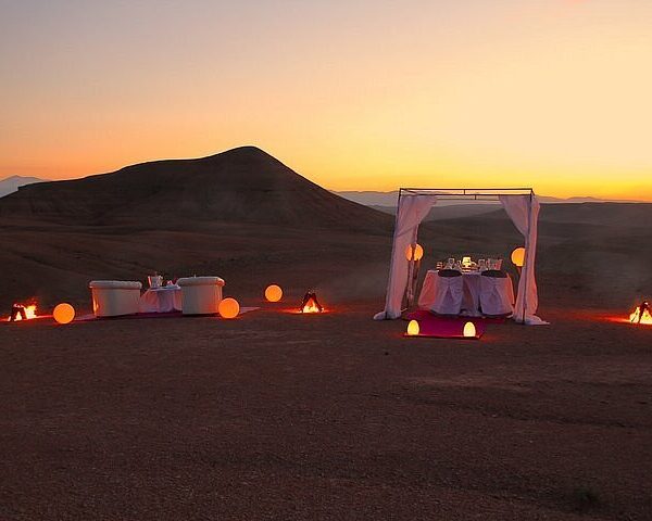 Coucher de soleil au désert d'Agafay